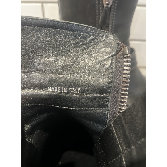 Miu Miu Womens Donna Leather Zip Up Belted Biker Ankle Boots Black Size 39 8.5 - Picture 10 of 14